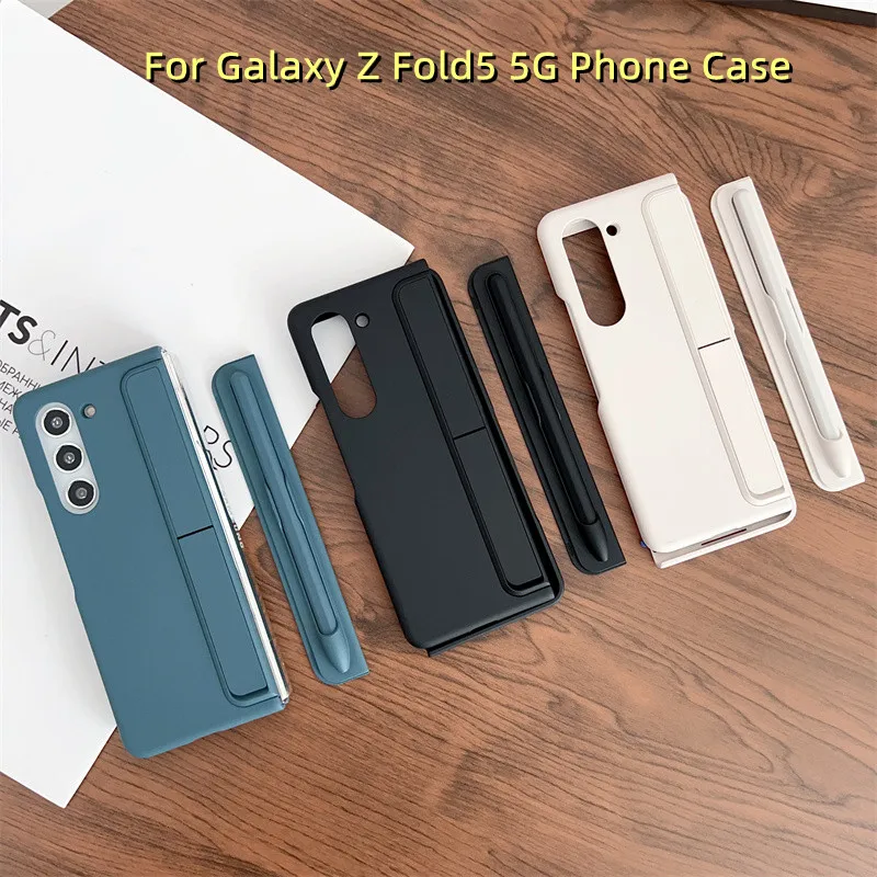 

New For Samsung Galaxy Z Fold 5 Standing Case With S Pen Slot And Kickstand Back Protection Cover Shockproof Shell For Fold5