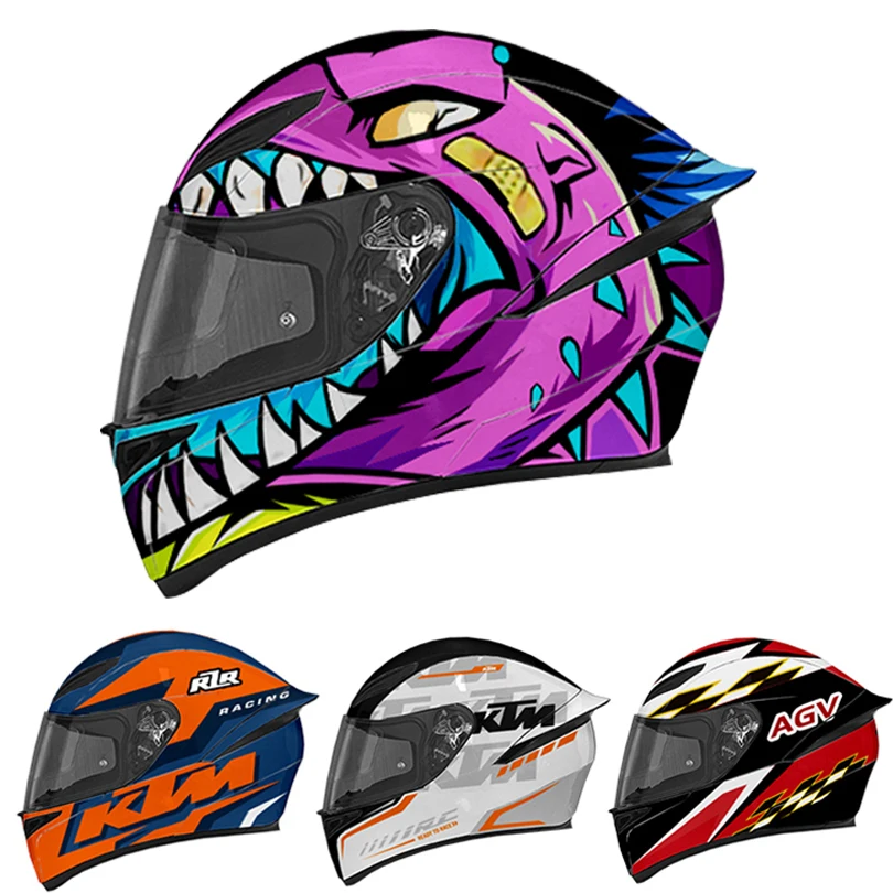 Creative Motorcycle Helmet Decal DIY Racing Stripe Sticker Decal Vinyl Graphics Wrap Kit Decor Accessories for AGV K1