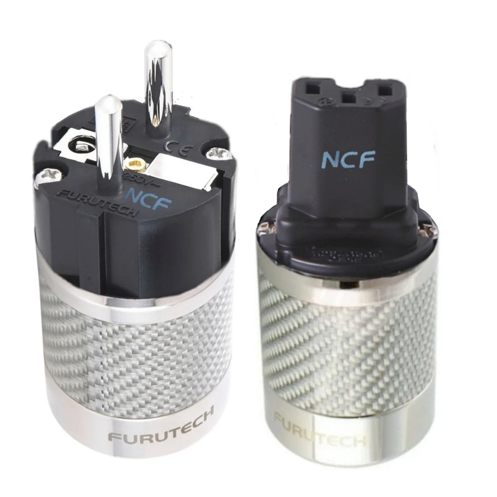 Schuko Furutech FI-E50 FI-50M FI-50 NCF Nano Crystal EU/US Power Rhodium Plating Supply Plug Connector Adapter 15A/250V Hifi