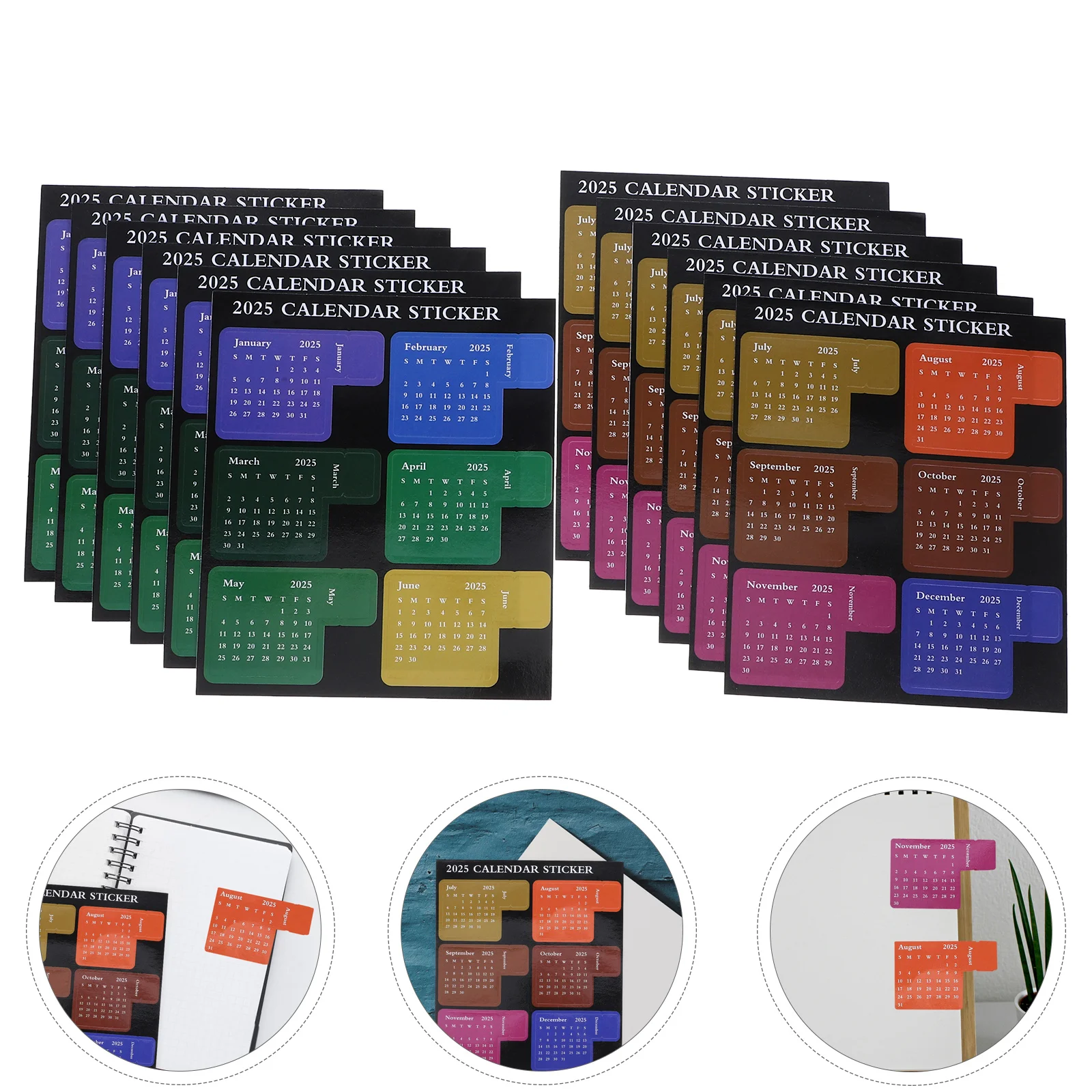 12 листов разделитель индекс детские наклейки для ногтей планировщик календарь