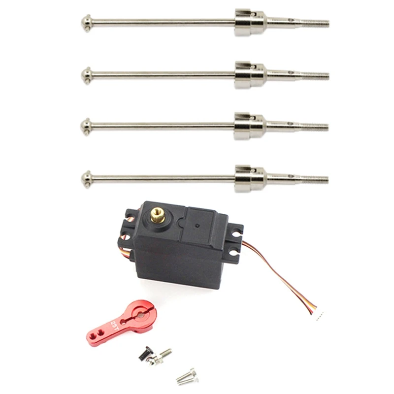 

2 комплекта запчастей для радиоуправляемого автомобиля: 1 комплект приводного вала CVD Dog Bone и 1 набор металлических сервоприводов с 5 проводам...