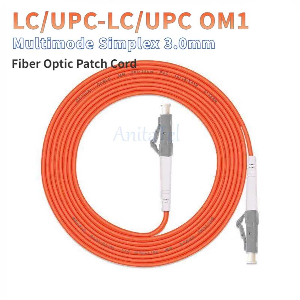 62.5/125 μm LC/UPC-LC/UPC OM1 Multimode Simplex 3.0mm Fiber Optic Patch Cord Optical Jumper Cable 5pcs/lot 1M 2M 3M 5M 10M 15M