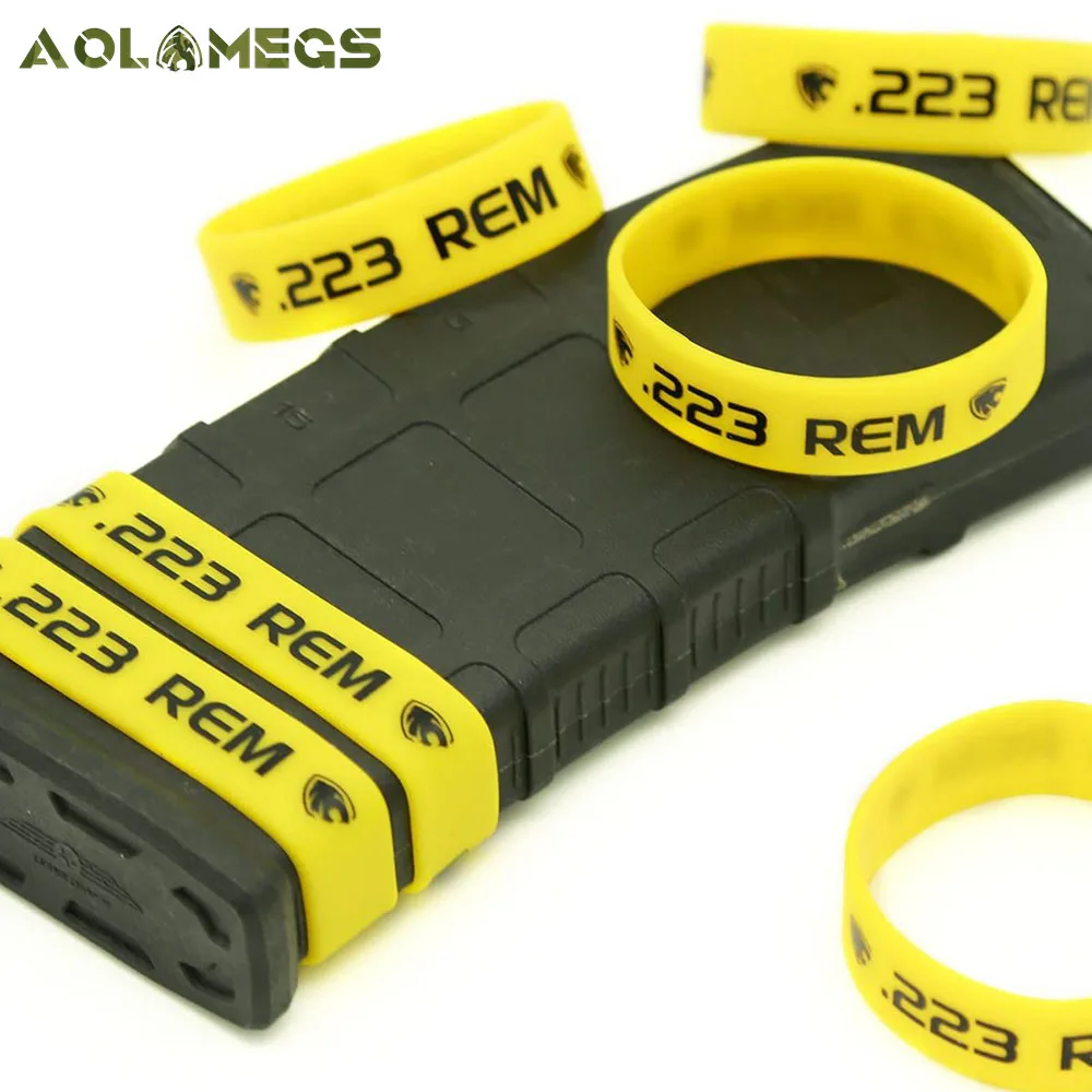 

Маркировочная лента для магазинов AOLAMEGS, 6 шт./упаковка, 5,56x45, 223 REM 7,62x35 300 AAC BLK, маркировочная резинка для магазинов, разные цвета, безопасная дл...