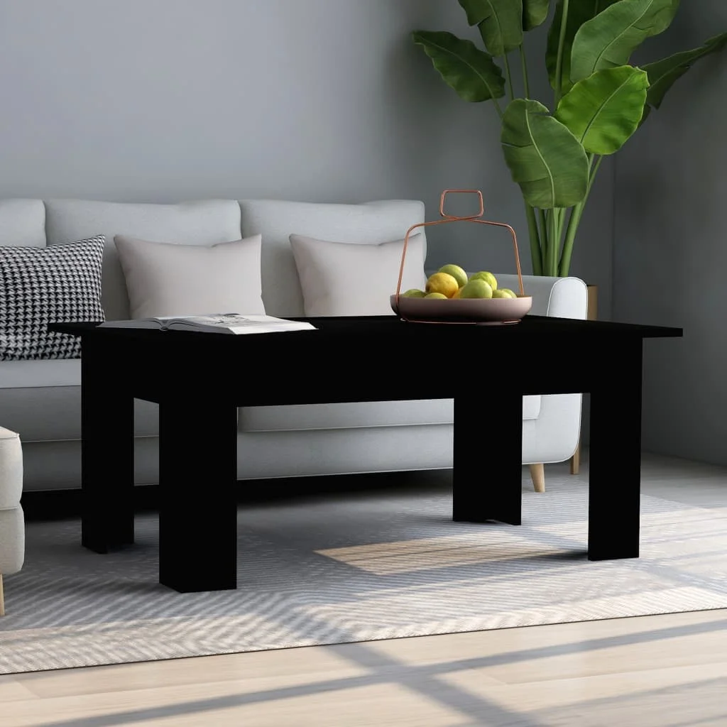 

Black Coffe Table Coffee Tables for Living Room Tables Casual Home Decor Black 39.4"x23.6"x16.5" Chipboard