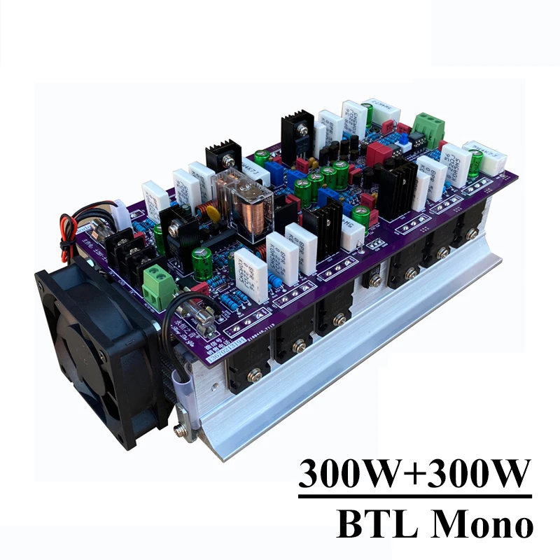 

2-канальный усилитель мощности класса AB, 300 Вт * 2, плата высокой мощности BTL Mono с функцией защиты, звуковой теплый аудио усилитель «сделай сам»