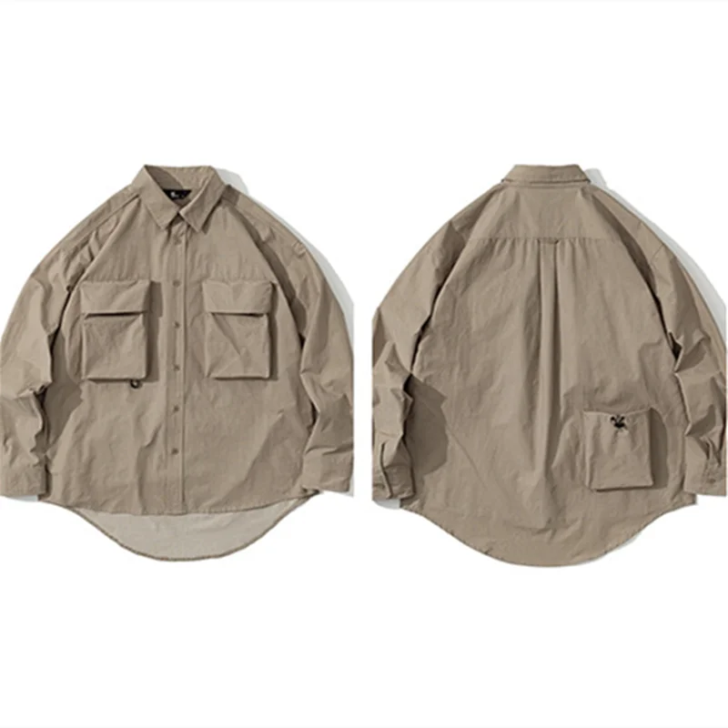 

Large Size Retro Multi-pocket Profile Loose Long-sleeved Shirt Functional Jacket Outdoor Trekking Camping Fishing Motorcycle