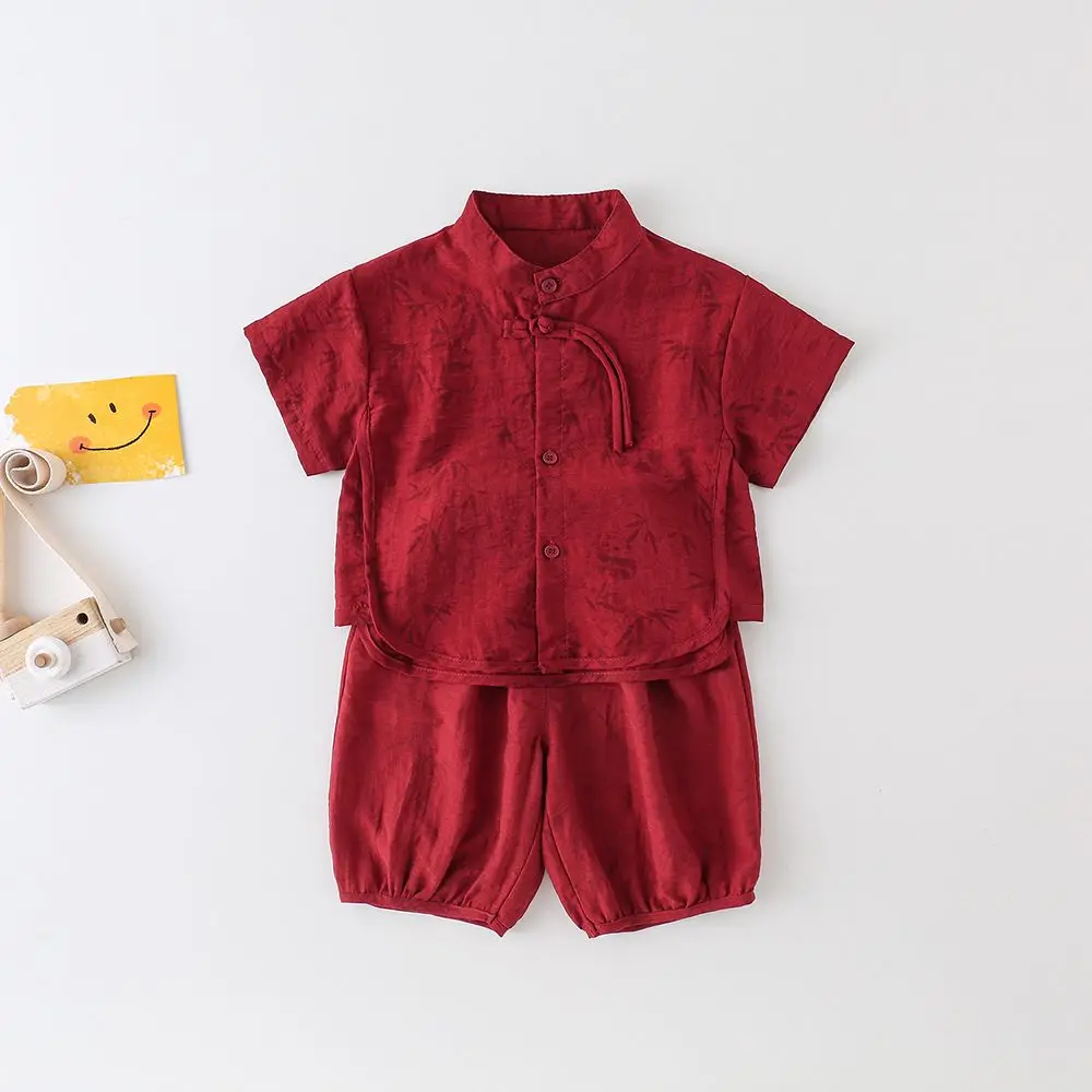 Улучшенная одежда ханьфу в китайском стиле для мальчиков с короткими рукавами