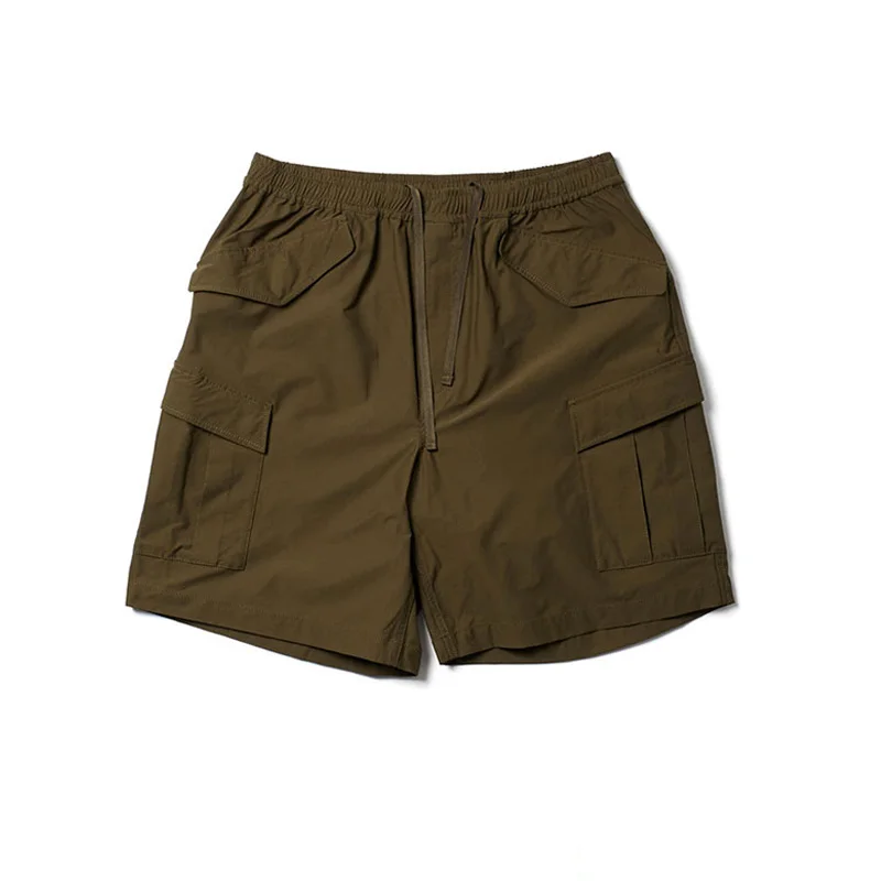 Japanese Men's Functional Style Waterproof Multi Pocket Work Shorts Women's Trend Leisure Solid Color Summer Loose Pants