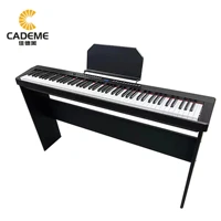 cademe black portable electronic keyboard adult slim digital piano with detachable music restwood standtriple pedallcd screen