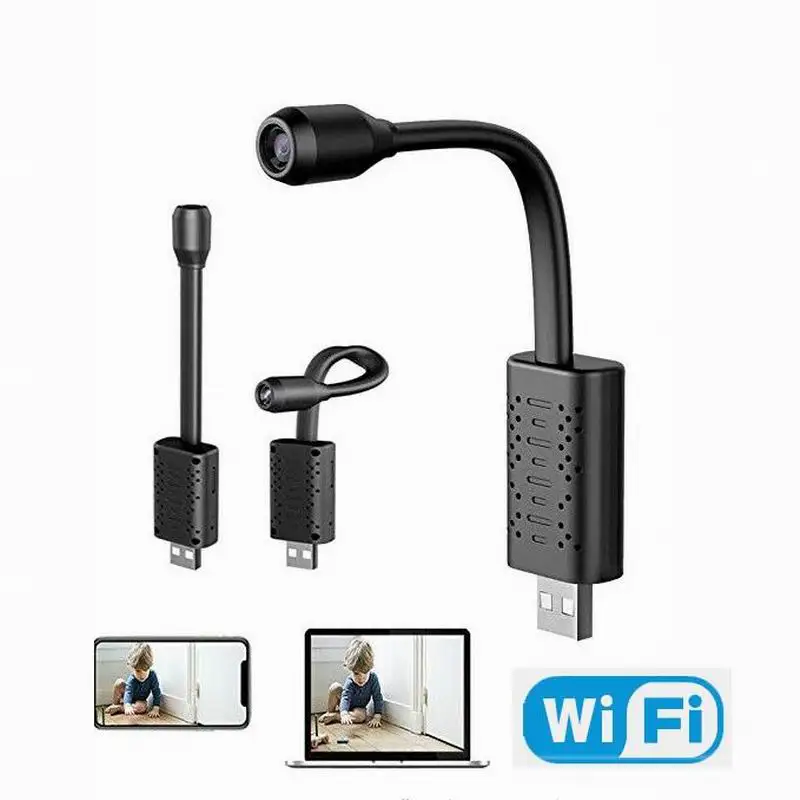 

HD Смарт Мини Wi-Fi USB камера AI Обнаружение человека IP-камера циклическая запись мониторинг в реальном времени видеокамера Max 128G 7x24 часов