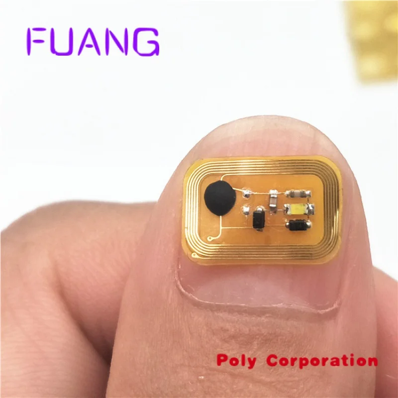 Smart LED Light Flashing Nail NFC Tag Mobile Phone NFC Nail Sticker Fingernail Art Tip Sticker Fashion Smart NFC Chip