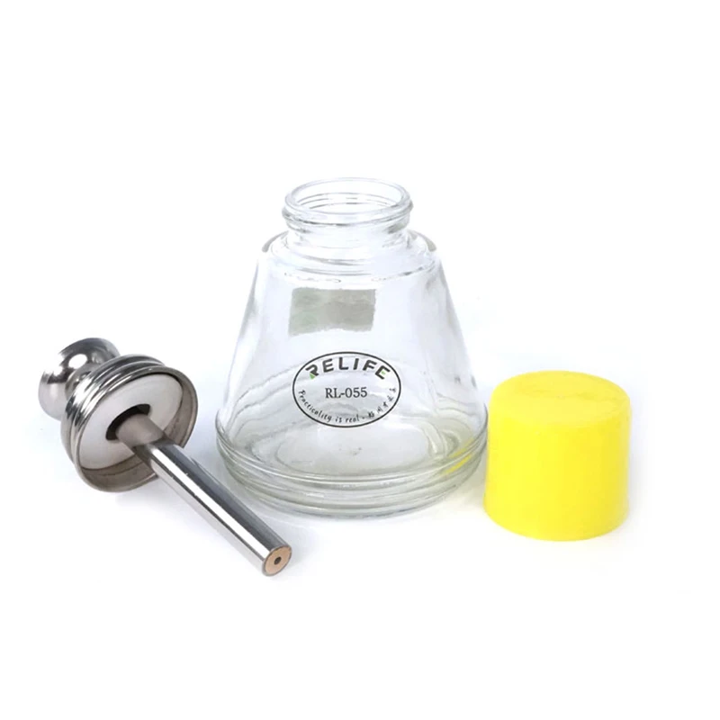 Press Type Liquid Bottle RELIFE RL-055 For Alcohol Solderresist Splash Proof Leakproof Copper core Push Glass Solution Dispenser |