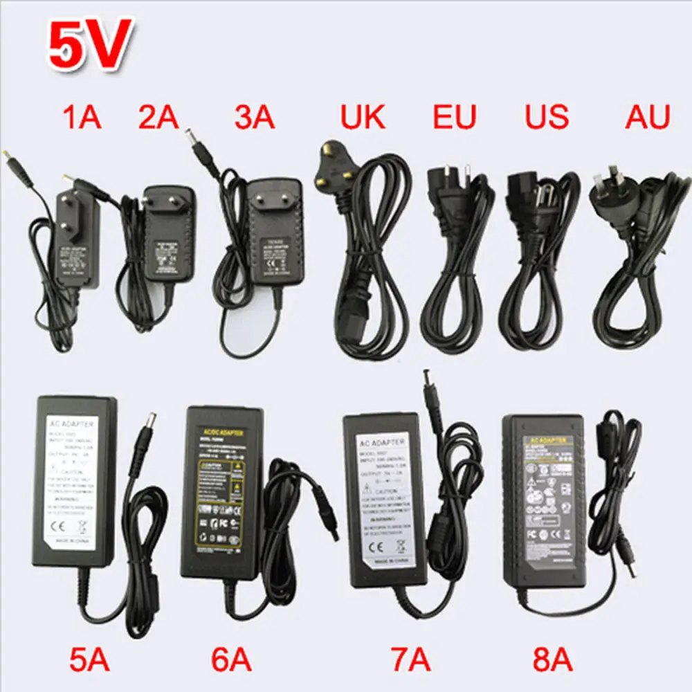 Адаптер питания для светодиодной ленты 220 В перем. Тока 2 А 3 5 8 12 24 в пост. |