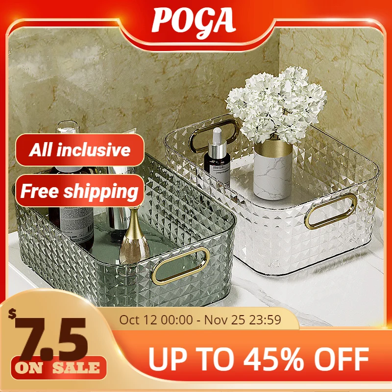 

Plastic Multifunction Cosmetics Storage Box Household Desktop Storage Sundries Containers Family Snacks Makeup Storage Boxes