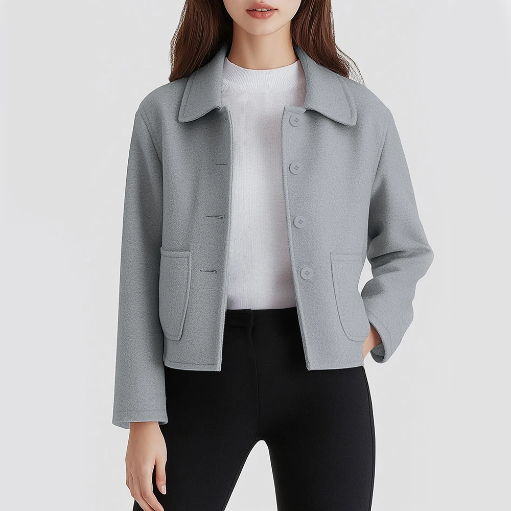 Mia Muse женские пальто осень-зима минималистичный приличный однобортный пуговицы с