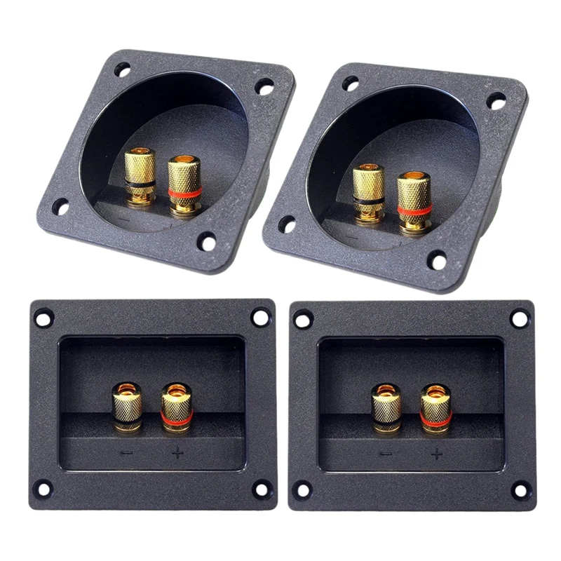 

DIY Home Car Stereo Screw Cup Connectors Subwoofer Plugs 2-Way Speaker Box Terminal Binding Post, 4 Pcs Black