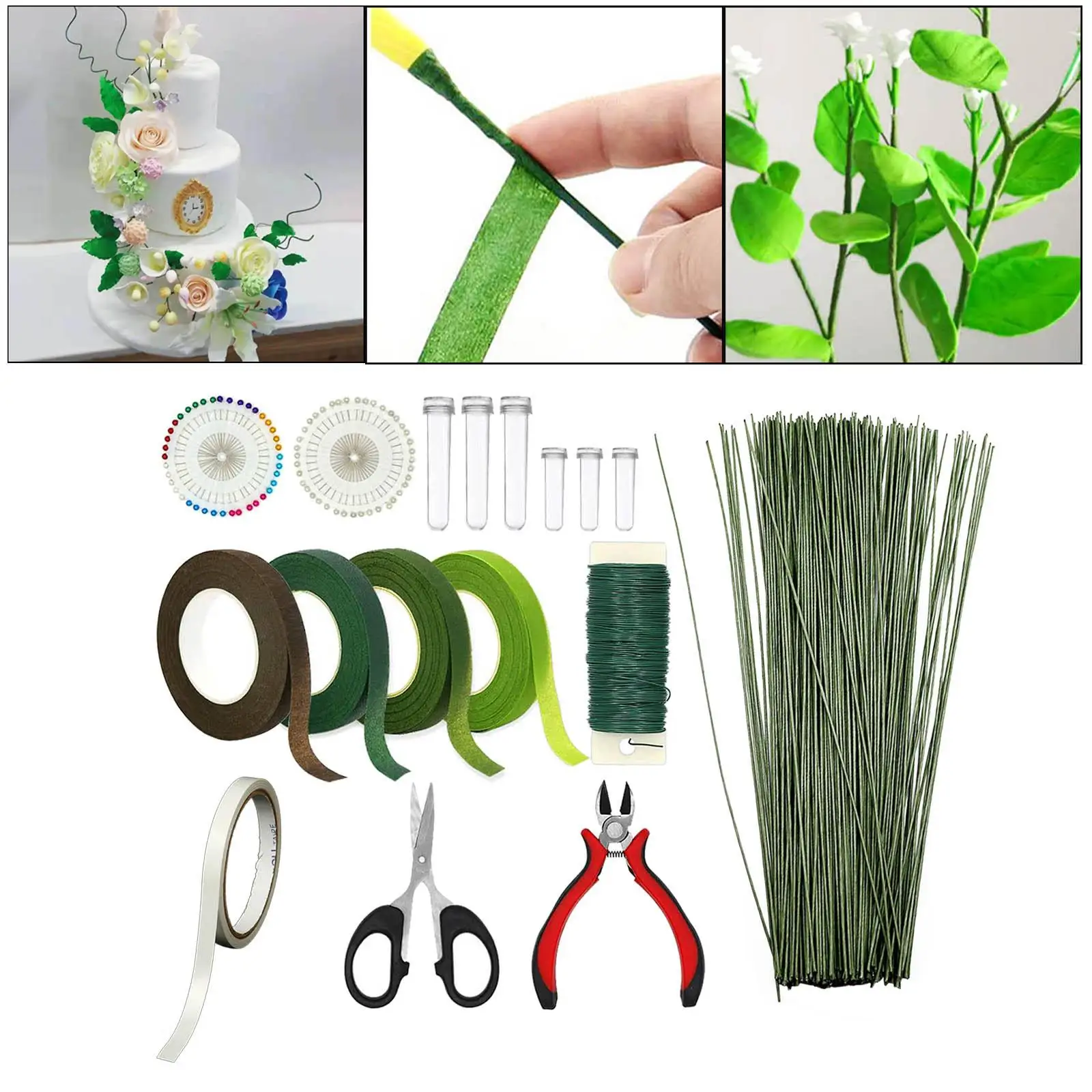 

Набор цветочных композиций, лента, стебель, оберточная Цветочная лента для рождественского подарочного обертывания