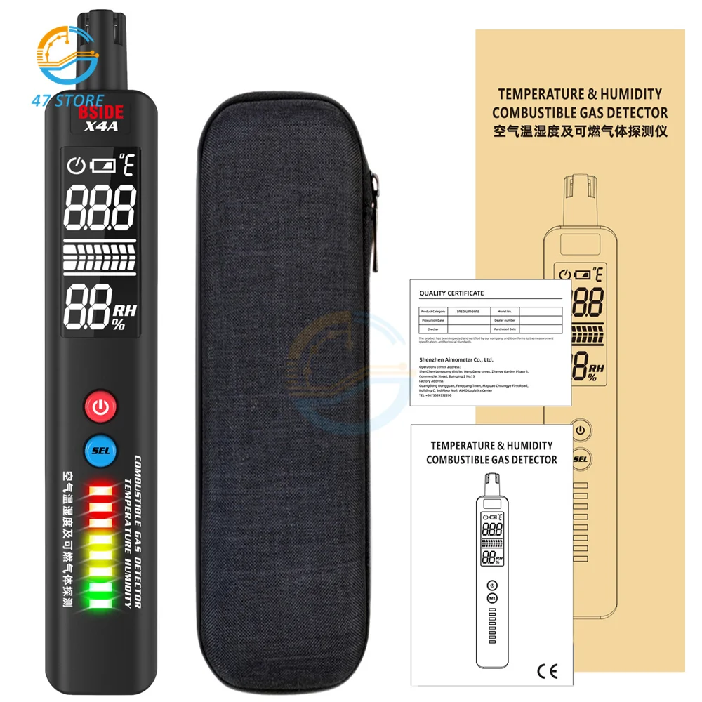 

Handheld Portable Gas Leak Detector Alarm Combustible Flammable Natural Methane Tester Gas Leak Detector
