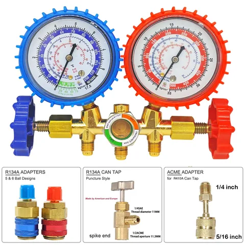 Профессиональный набор манометров 3-х ходовой