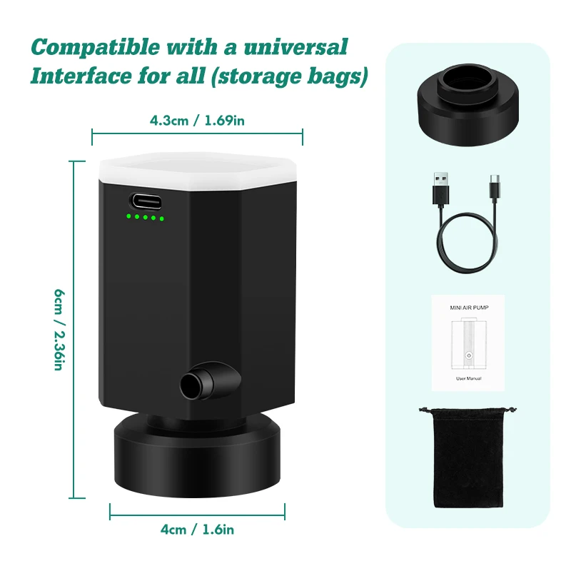 

Портативный электрический насос Gealss HGB002319 для вакуумных мешков