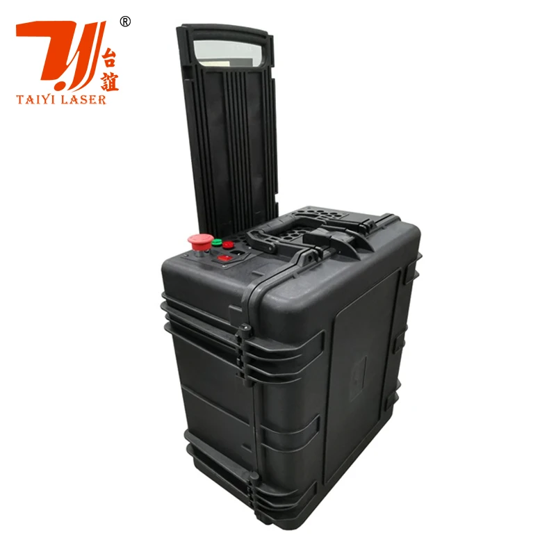 

100W 200W JPT MOPA Portable Trolley Case Handheld Fiber Laser Cleaning Machine