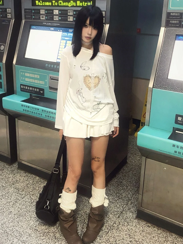 Футболка Tonngirls с принтом в стиле Харадзюку женские повседневные свободные топы