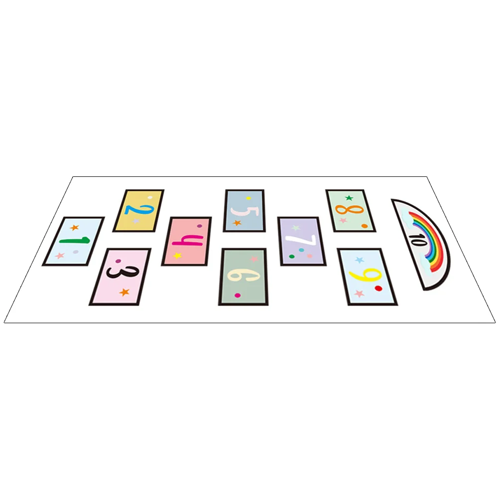 

Hopscotch Floor Vision Educational Game Decal Mat Funny Children Toys Lattice Kids Sticker Room Number Stickers Decals