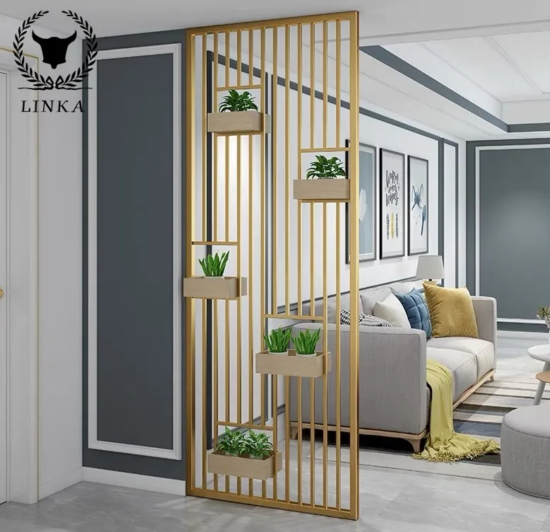 

SUS 304 201 Light luxury golden stainless steel Partition Screen, room dividers decorative Partition Room Screens Direct Design