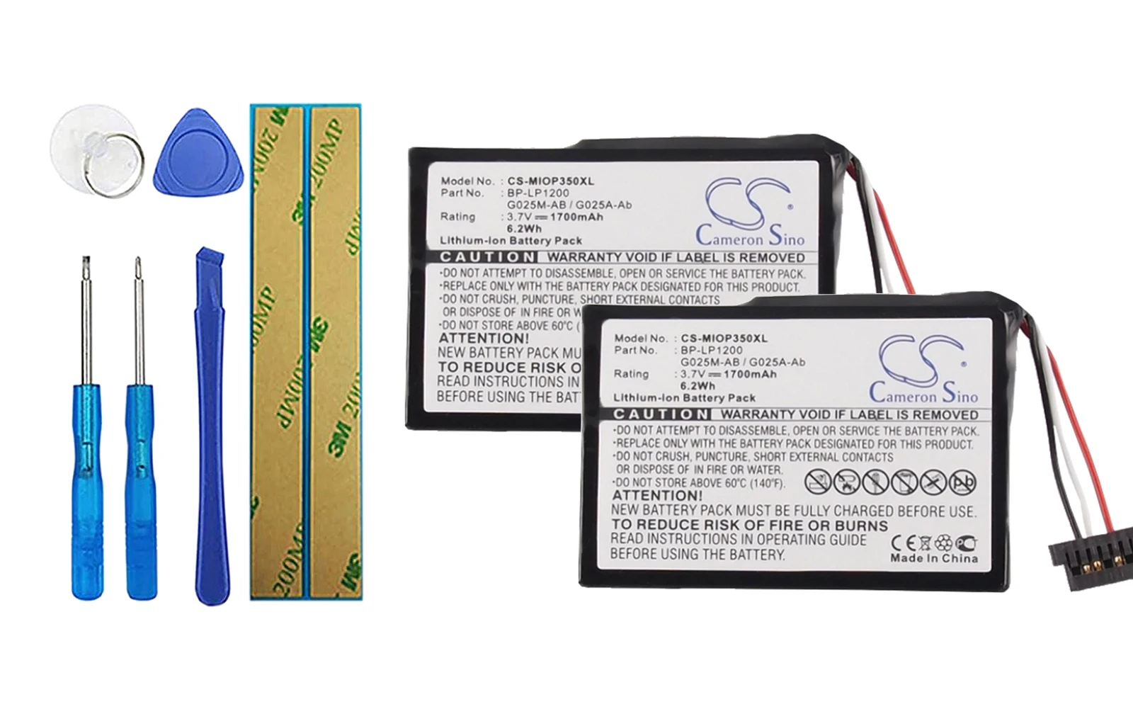 

2pack 1700mA Battery for Medion MD95157, MD95243, MD95300 541380530005, 541380530006, BL-LP1230/11-D00001U