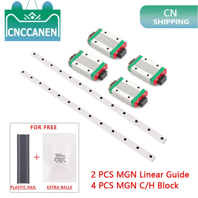 Mgn guide 2pcs linear guide + 4pcs mgn slide blocks mgn7 mgn9 mgn12 mgn15 length 100-1000mm miniature linear rail