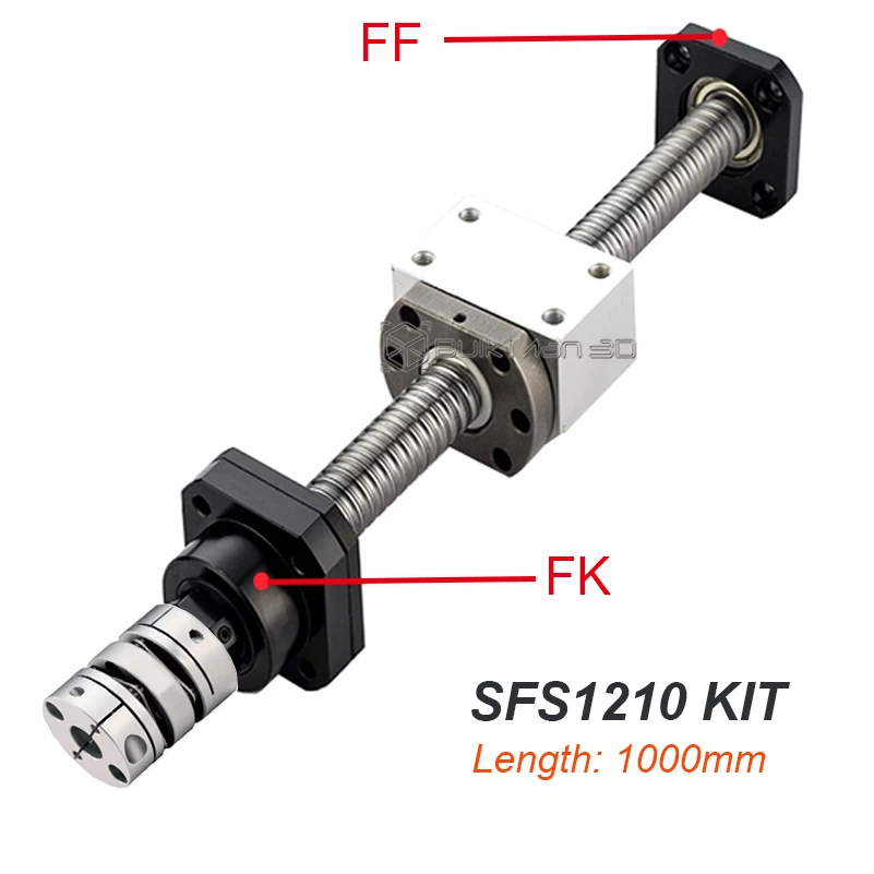 

SFS1210 Ball Screw Kit C7 With Flange Single Ball Nut End Machined+FK/FF10+Ball Nut Housing+Coupler for CNC Parts