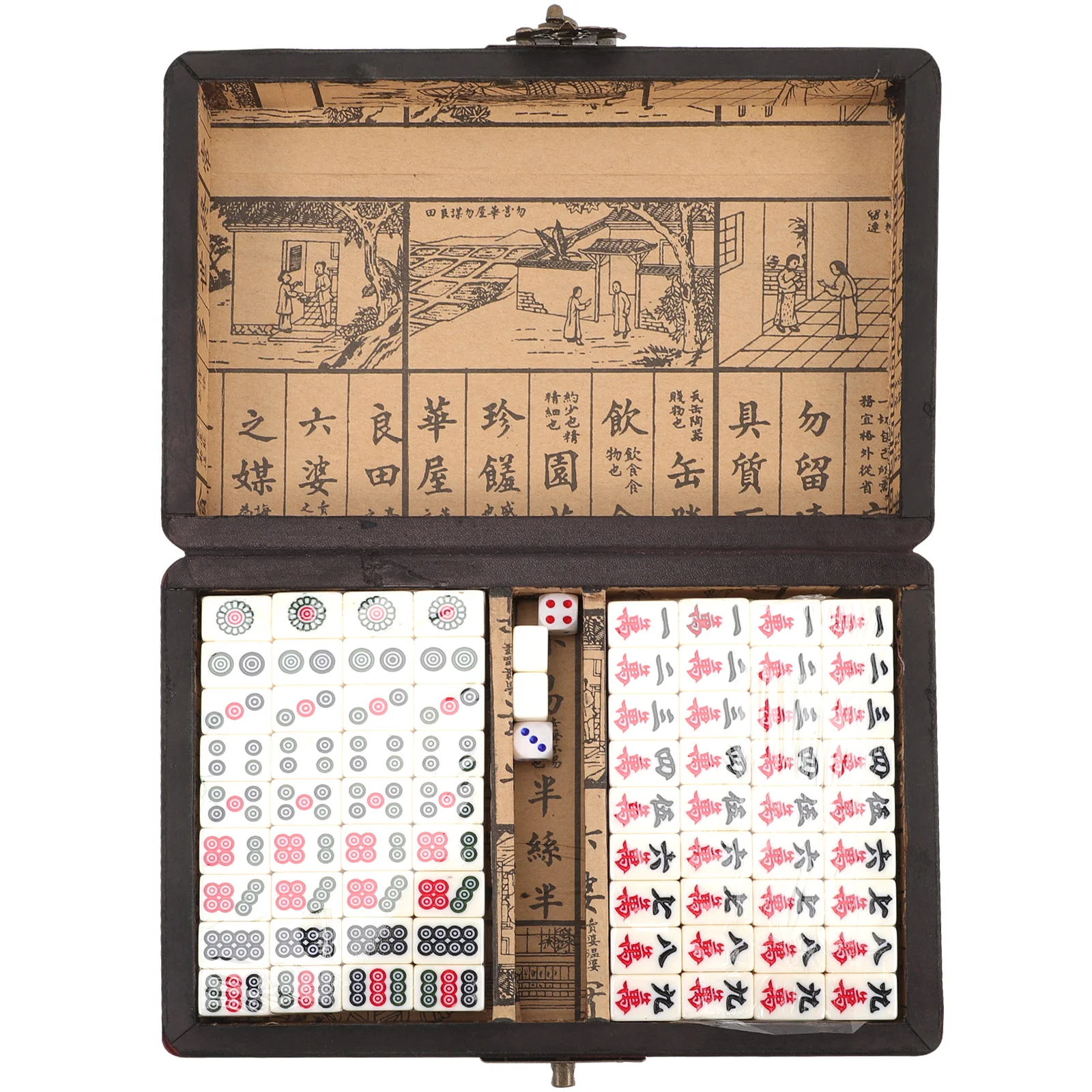 

1 Set Chinese Practical Mahjong Set for Travel Mahjong Portable Mahjong for Table Game Outdoor