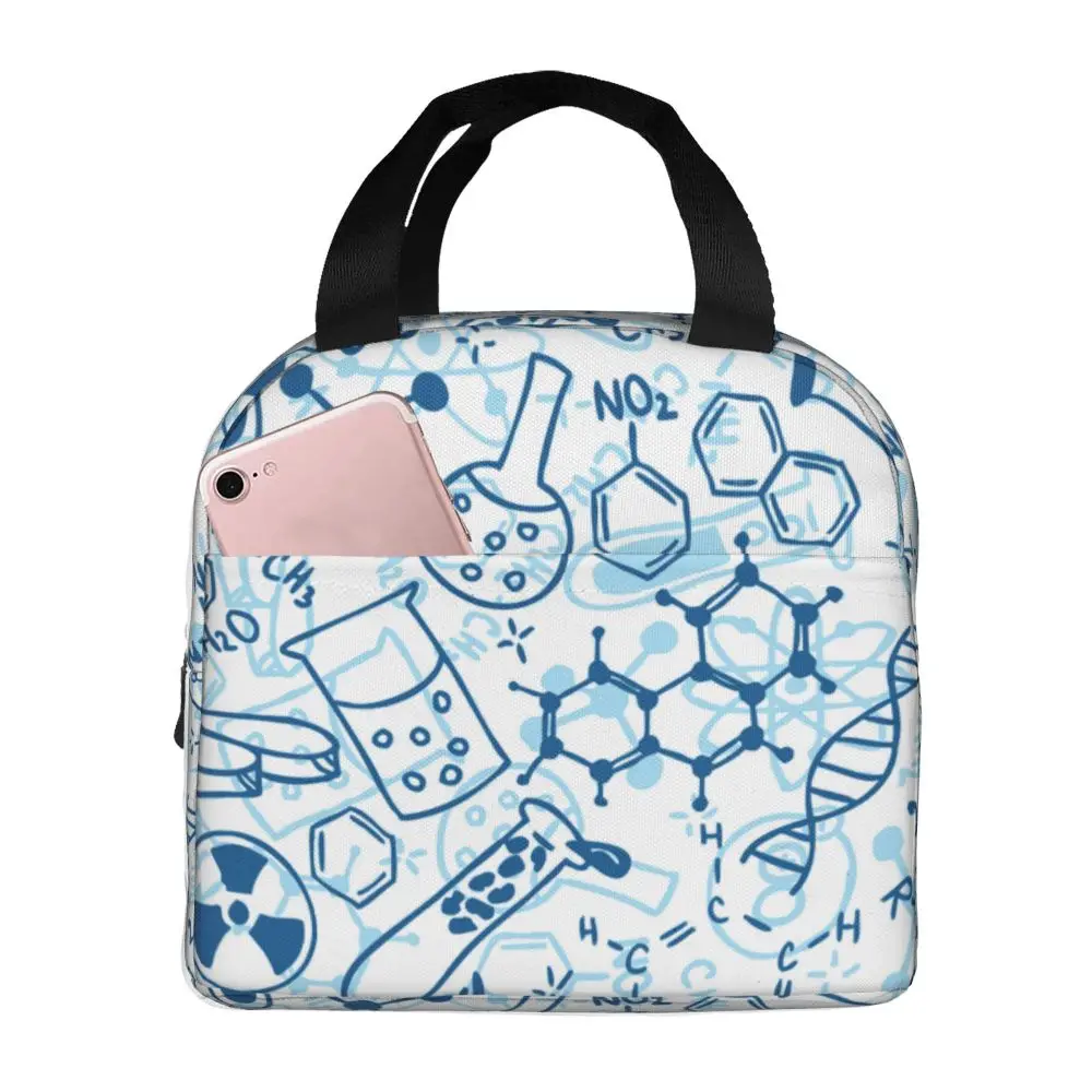 

Lunch Bags for Women Kids Chemistry Chemical Lab Insulated Cooler Waterproof School Polyester Tote Food Storage Bags