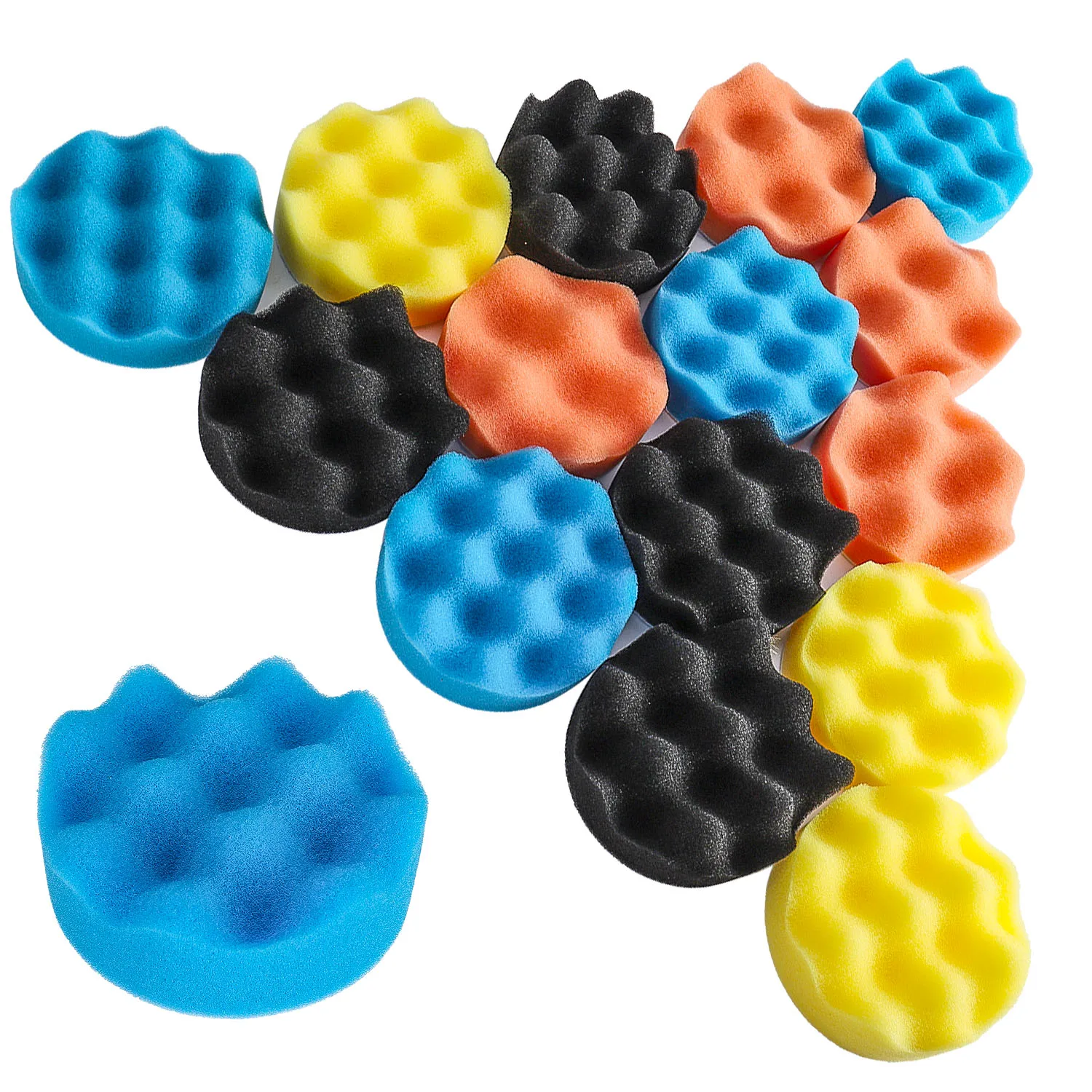 

22pcs/Set Car Polishing Pads Kit Wave Sponge Mats With Disc Car Beauty Care Waxing Detail Cleaning For Polisher Drill Adapter