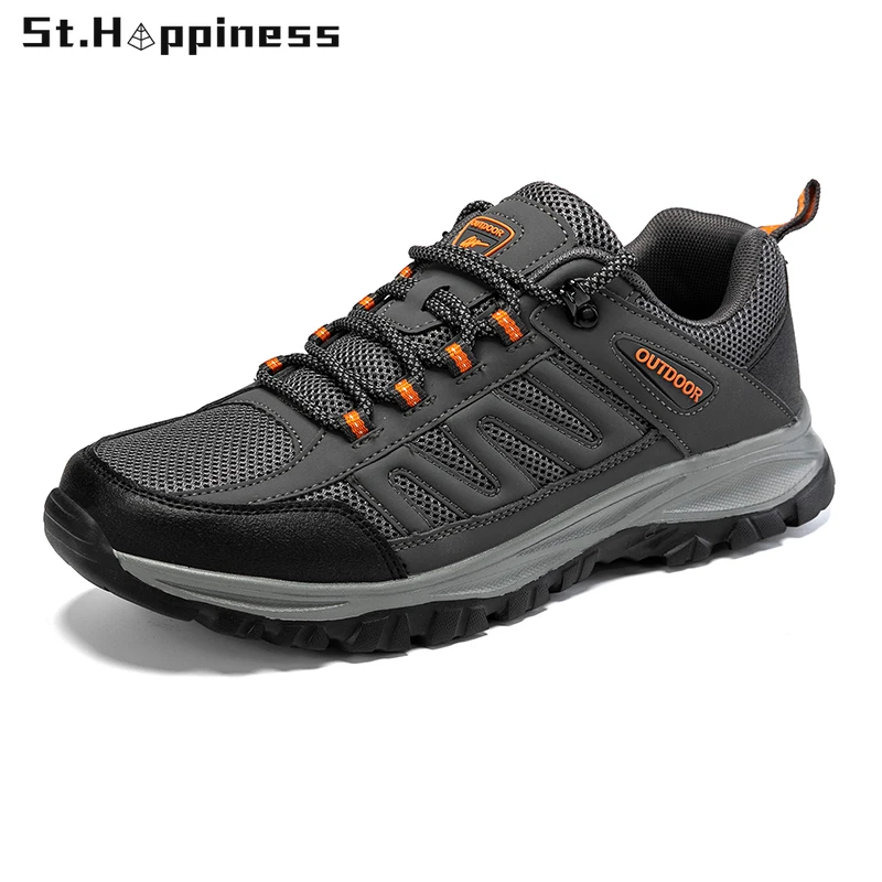 

2022 новые мужские кроссовки модные сетчатые повседневные туфли дышащие легкие походные туфли уличные Нескользящие прогулочные туфли больш...