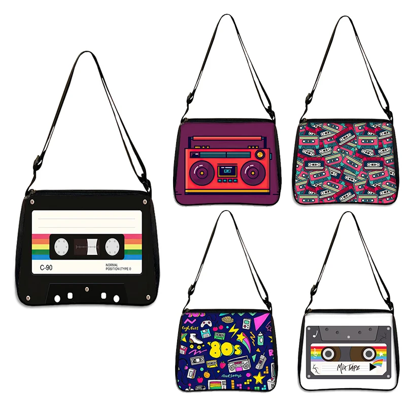 Print Handbag Back To 80s 90s Crossbody Bags For Travel Purses Phone Underarm Bag Casual Messenger Bags