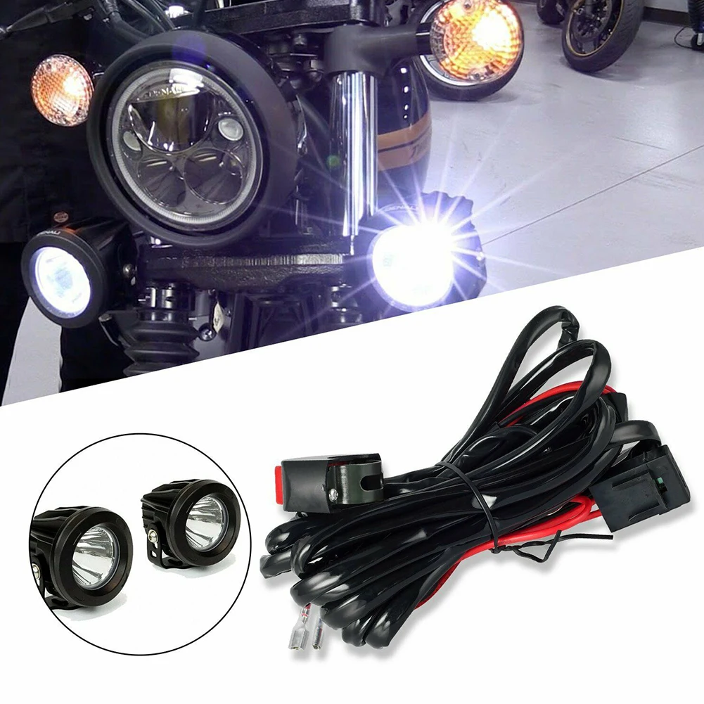 

Motorcycle Fog Lights Wire Switch Harness Motorbike Headlight Spotlights Wire Cable DC 12V Relay Kit for ATV Car LED Work Light