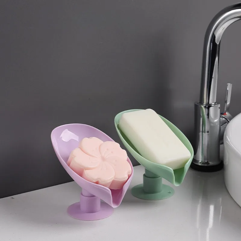 

Leaf Shape Soap Box Drain Soap Holder Box Bathroom Shower Soap Holders sponge Storage Plate Tray Bathroom Supplies Gadge 2/1Pcs