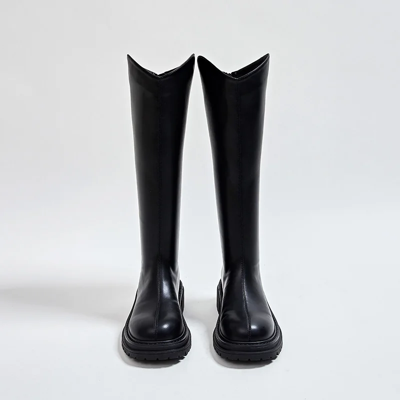 AIYUQI Long Boots Woman 2023 Fall New Vintage Ladies Knight Boots Fur Fashion Western Cowboy Boots Woman