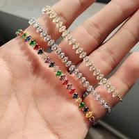 female tennis adjustable bracelet hip hop trendy aaa cubic zirconia silver gold color teen crystal chain on the hand jewelry