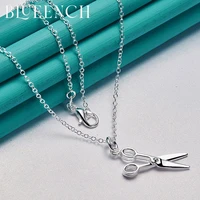 blueench 925 sterling silver scissor pendant 16 30 inch chain necklace for ladies party casual fashion jewelry