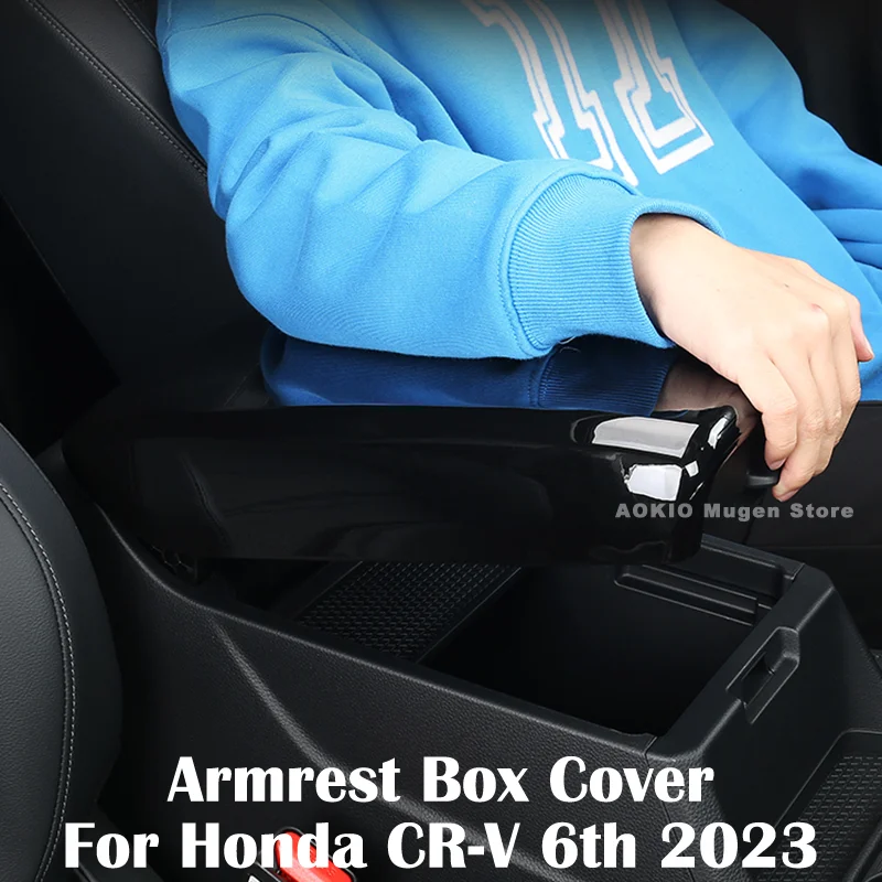 

Центральный подлокотник из углеродного волокна для автомобильных консолей, коробка для хранения, отделка для Honda CRV CR-V 6 Gen, аксессуары 2023 2024