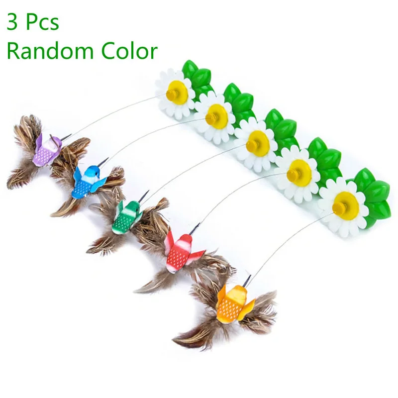 

3Pcs Funny Electric Cat Toy Rotating Colorful Bird Dog Cat Toys Cat Interactive Trainning Toy Cat Toys Interactive Electric