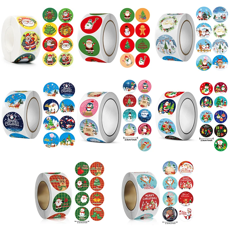 500 шт. наклейки на Рождество