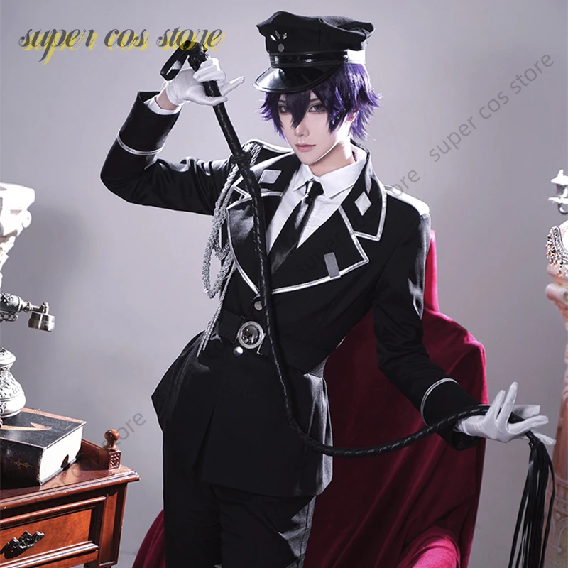 Aki Myojin Косплей Костюм Парик Sweet Punishment Watashi Wa Kanshu Senyou Pet Guard Униформа Шляпа Кнут