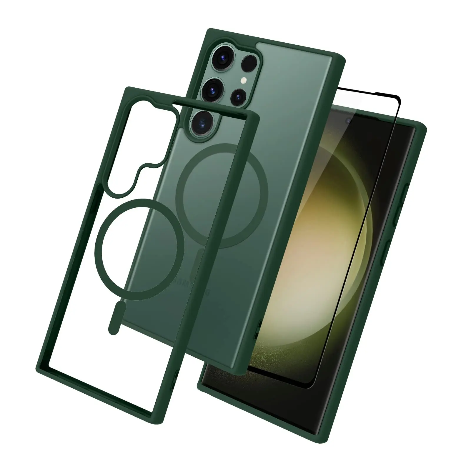 

ROCK Matte Transparent Colorful Magnetic Case For Samsung Galaxy S23 S22 Ultra Clear Shockproof Hard Back for Samsun S23 2023