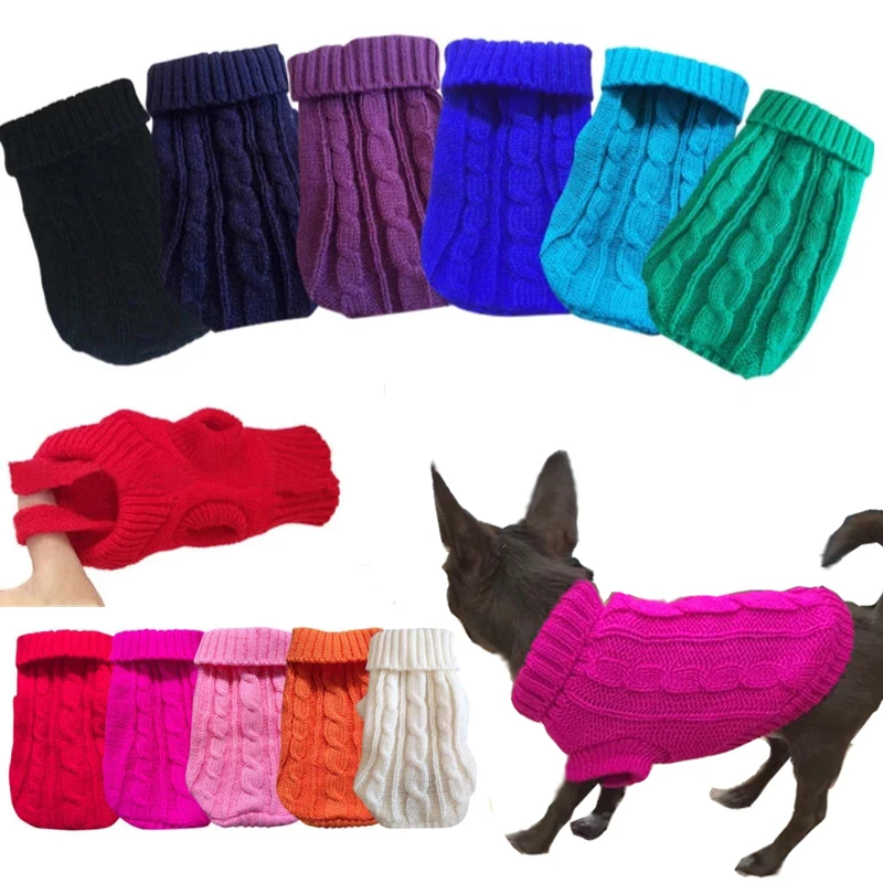 

Зимняя одежда для собак, вязаная одежда для домашних животных, для маленьких и средних собак, свитер для щенка чихуахуа, для йоркширского те...