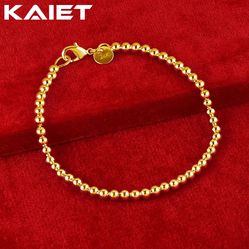 KAIET браслет-цепочка из стерлингового серебра 925 пробы 4 мм с покрытием бисера и