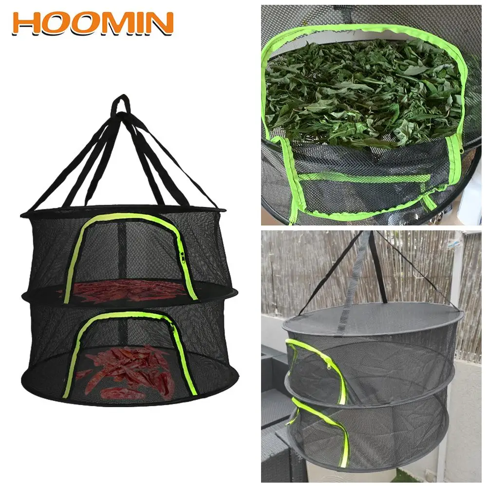 

Двухслойная сетчатая сушилка с молнией, сушилка для трав, подвесная корзина, складная стойка для овощей, цветов, бутонов, органайзер для рас...