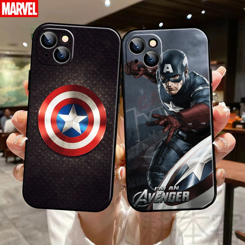 

Avengers Captain America For Apple iPhone 13 12 11 Pro Max 12 13 Mini X XR XS Max SE 6 6S 7 8 Plus Phone Case Black Soft Back